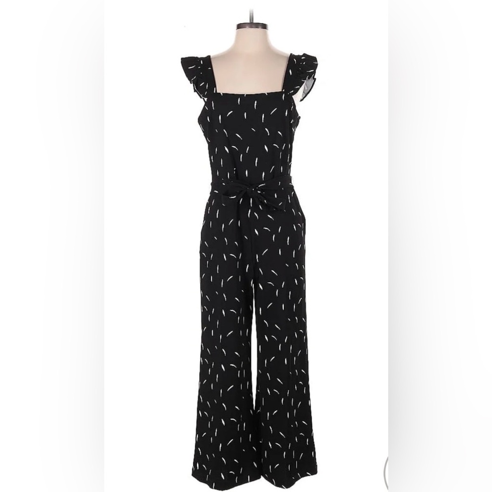 Ann Taylor Factory Black and White Petite Jumpsuit Size 4 Petite Like Brand New